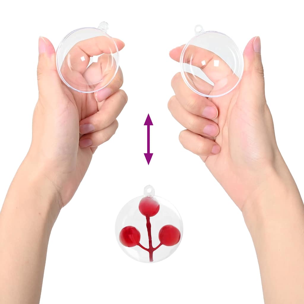 Christmas Bauble Set 25 pcs Transparent Ø 8 cm